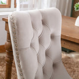 Modern, High-end Tufted Solid Wood Contemporary Velvet Upholstered Dining Chair with Wood Legs 28715564