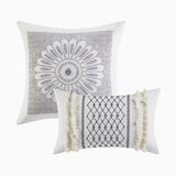 King/Cal King Cotton Printed Duvet Cover Set with Chenille B03596476