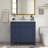 36'' Bathroom Vanity with Top Sink, Modern Bathroom Storage Cabinet with 2 Drawers and a Tip-out N710P230246C