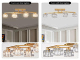 6-Light Crystal Ceiling Light for Dining Room, Modern Ceiling Lamp with Light Fixture For Entryway, W1592P251110