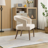 25.79" Wide Modern Barrel Open Back Upholstered Accent Chair with Weathered Solid Wood Legs Dining W3118P254208
