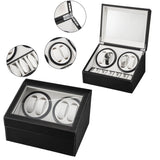 ZNTS Black Leather Watch Winder Storage Auto Display Case Box 4 6 Automatic Rotation 53056422