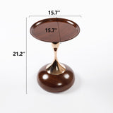 Mermaid Tail End Coffee Table Round Side Table, Modern Metal Pedestal Table, Minimalist Accent Table W2664P232833