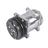 12V Air Condition Compressor w/Clutch Replacement for Sanden 508 2-Groove V-Belt Pulley HC5001C 74540464