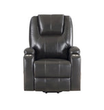 Gunmetal 2-Cup Holder Power Lift Recliner B062P215440