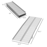 ZNTS 8' wheelchair ramp Portable folding ramp silver 65407969