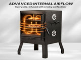 Portable Outdoor Smoker with 2 Detachable Grill Netting Smoking Racks, Charcoal Pan, 4 Air Vents, 54938531