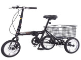 Folding Tricycle for Adults, 14 Inch 3 Wheel Bikes for Adults with Basket, 95% Pre-Assembled W1019P442137