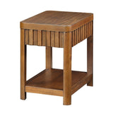 25'' Rectangular Farmhouse End Table with Storage Shelf, Sofa Side Table with Solid Wood Legs for W1202P177312