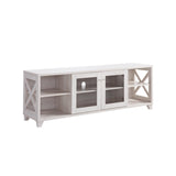 60" Farmhouse Home Entertainment Center, TV Stand with 4 Shelves and Transparent Center Cabinet B107131293