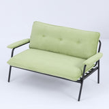 The 53-inch green sofa offers a spacious layout in the small apartment, easily handling various W3371P309475
