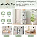 ON-TREND 23.6'' Rotating Shoe Rack Tower, 7-Tier Spinning Shoe Shelf with 5 Grids Per Layer, N721P180790K