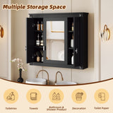 Bathroom Wall Cabinet with Mirror, Wall Mounted Medicine Cabinet with 5 Shelves, Mirrored Door Over N710P252503B