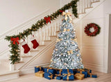 6 FT Snow Flocked Pre-lit Artificial Pop Up Christmas Tree with 100 Warm Lights and Golden Ornaments 77360414