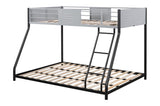 ZNTS Metal Twin over Full Bunk Bed/ Heavy-duty Sturdy Metal/ Noise Reduced/ Safety Vent Board Guardrail/ W427P154966