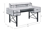 Antique White and Black 5-Drawer Computer Desk B062P209211