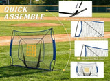 Blue Portable Baseball Practice Net Set with 7.5x7ft Catcher Net Ball Caddy Batting Tee - Hitting 51140326