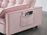 Modern velvet sofa, sofa pull-out bed, small love seat casual sofa with back, with pillow, pockets, 82640220