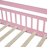 ZNTS Wooden Twin Size House Bed with 2 Drawers,Kids Bed with Storage Shelf, Pink WF308872AAH