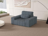 Corduroy Upholstered Armchair with Throw Pillow Soft Single-Seat Lounge Chair for Cozy Corners, 95527592