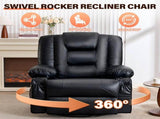 Rocker Recliner Chair with Massage and Heat for Adults,, 360&degSwivel oversize recliner chair with W1521P502262