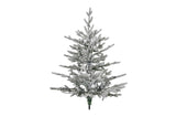 ZNTS 6 FT Snow Flocked Pre-lit Artificial Christmas Tree with Metal Pot Stand, Hinged Xmas Fir Tree with 36426356