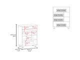 Bookcase 40.6" H, 6 shelves, 4 legs, White B097P250870