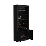 Nero 74-Inch Tall Bar Cabinet 4-Tier Modern Bar Cabinet with Glass Holder Stemware Rack, Wine B070P188833