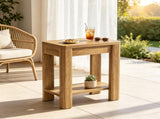 23.6 Inch Farmhouse End Table with Storage Shelf, Wooden Side Table 18133458