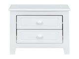 2-Drawer Nightstand for Bedroom, Mid Century Retro Bedside Table with Classic Design,White WF308187AAK