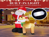 6.3FT Lighted Christmas Inflatable Decoration, Inflatable Santa and Reindeer, Funny Blow Up Yard 12549040
