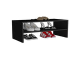 Shoe Rack 13.7" H, with 2 Shelves, Black B097P250841