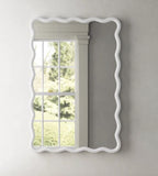 Solid Wood Wavy Rectangle Mirror-Natural-Wood 40" x 28" Modern Mirror Wall Decor for Bathroom, W1445P246641