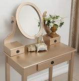 ZNTS Moniys Wood Moniya Makeup Vanity Table and Stool Set, Gold T2574P163830