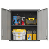 ZNTS Metal Wall-Mounted Tool Storage Cabinet with Locking Door and 1 Shelf 1 Opened Drawer for Garage 10688530