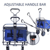 ZNTS Outdoor Garden Multipurpose Micro Collapsible Beach Trolley Cart Camping Folding Wagon W321P206511