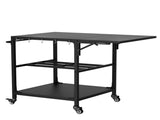 Outdoor Grill Table for Big Green Egg Style BBQ, Heavy Duty Metal Cart Prep Table with Wheels, 09927084