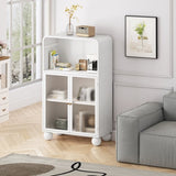 45.28" H Cabinet, Bathroom Floor Cabinet with Glass Door and Shelves, Freestanding Display W757P205953