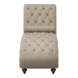 Modern Stylish Brown Color 1pc Chaise Button-Tufted Nailhead Trim w Bolster Pillow Comfortable B01165808