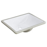 White Rectangular Undermount Bathroom Sink With Overflow W122549615
