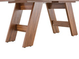 7131.5inches Walnut Wood Grain MDF Splicing Rectangular Dining Table.Double-panel outward-sloping W1151P434798
