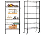 Replaceable assembly with wheels, floor mounted carbon steel storage rack, black 10425008