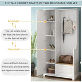 ON-TREND Stylish Design Hall Tree with Flip-Up Bench, Minimalist Hallway Shoe Cabinet with WF304223AAK