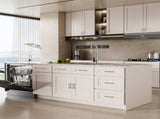 33 Inch White Shaker Double Door Wall Cabinet Solid Wood with 2 adjustable shelves Ready to Assemble T2950P490384