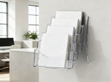 4-Tier Acrylic Brochure Holder 8.5 x 11 Inch, Clear Plastic Literature Display Stand with Removable 97573152