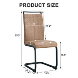 Dining Chairs,tech cloth High Back Upholstered Side Chair with C-shaped Tube Black Metal Legs for W115155748