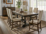 Traditional Classic Brown Dinng Chair Set of 2 Beige Fabric Upholstered Nailhead Trim Wooden Dining B011P188432