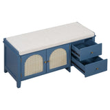 TREXM Shoe Storage Bench, Vintage Shoe Bench with Storage and Cushion, Shoe Bench with Drawers and N715P245263M