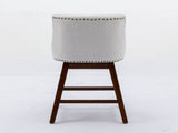 Counter Height Swivel Barstools, 26'' H Seat Height Upholstered Bar Stools Set of 2, Fabric in Ivory W1143P151490