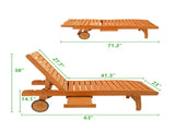 183*58*36.5cm Outdoor Garden Fir With Wheels And Drawers Two-Speed Adjustment Garden Wooden Bed 26963924